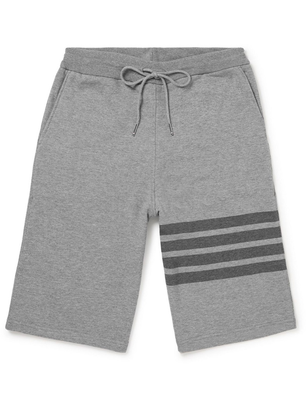 Photo: Thom Browne - Straight-Leg Striped Cotton-Jersey Drawstring Shorts - Unknown