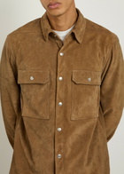 Rick Owens Suede Overshirt Brown