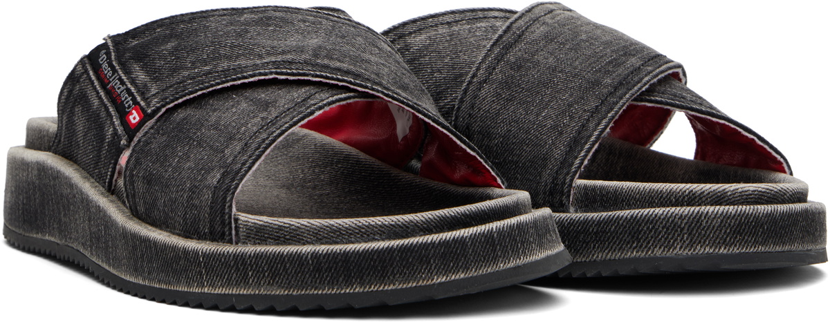サンダル・ミュール Diesel Slide Sandal Cris Cros Diesel Black Sa-Slide Cris Cros Sandals Diesel