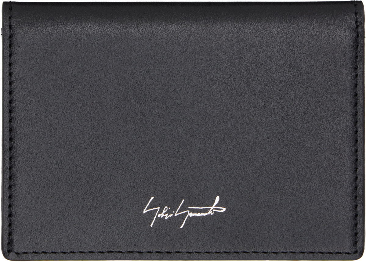 YOHJI YAMAMOTO Black Leather Card Holder