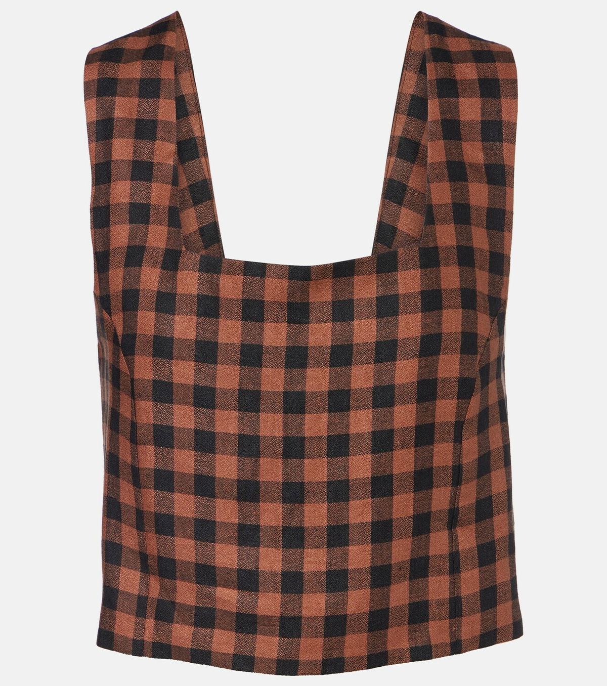 Asceno Checked linen top