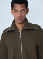 Bottega Veneta Zip-Front High Collar Cardigan