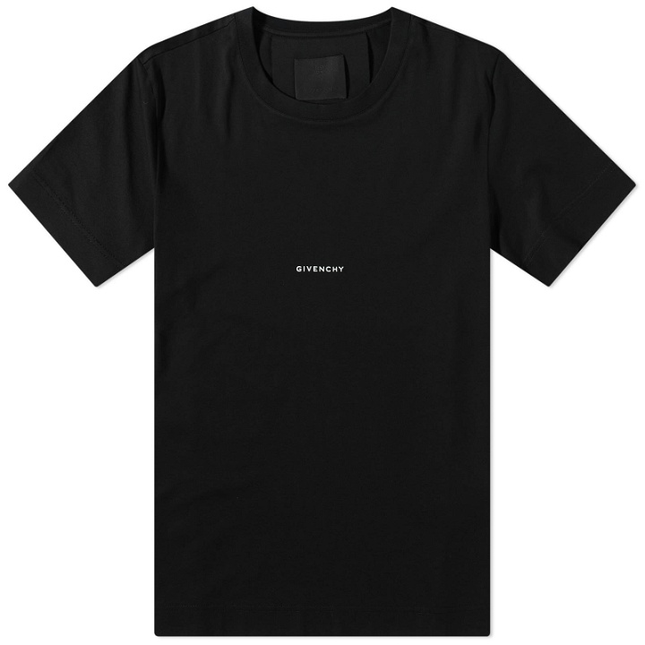 Photo: Givenchy Men's Small Text Logo T-Shirt in Black