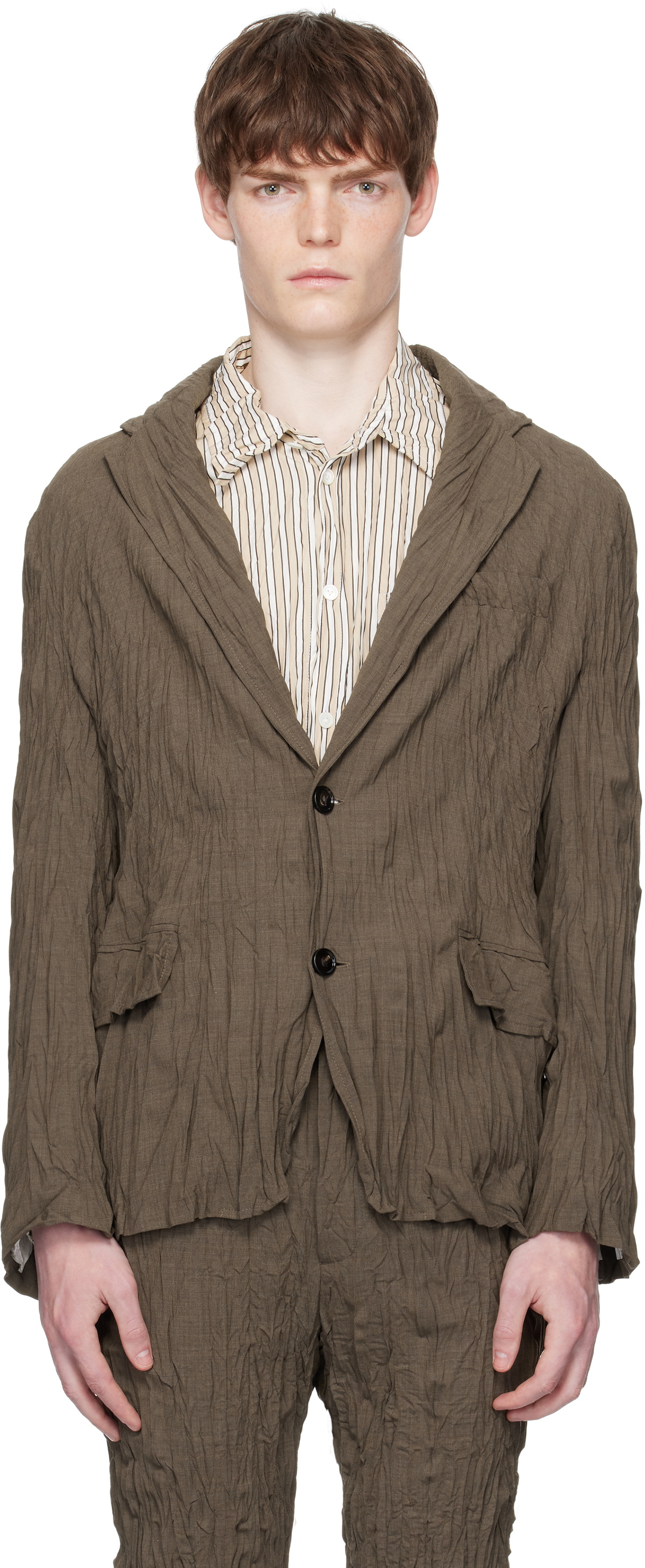 ジャケット Bottega Veneta Melange Sand Viscose Blend Blazer Bottega Veneta Melange Sand Viscose Blend Blazer Bottega Veneta