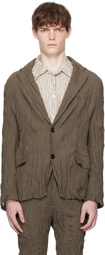 Bottega Veneta Brown Crushed Wool Blazer