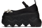 Simone Rocha Black Beaded Lace Turbo Tracker Platform Heels