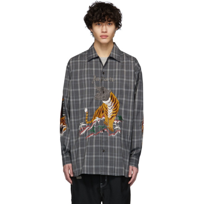 Photo: Doublet Grey Check Embroidery Shirt