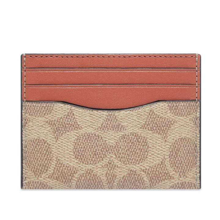 Photo: Coach Men's Signature Card Holder in Tan/Rust 