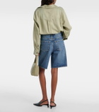 Agolde Risha low-rise denim Bermuda shorts