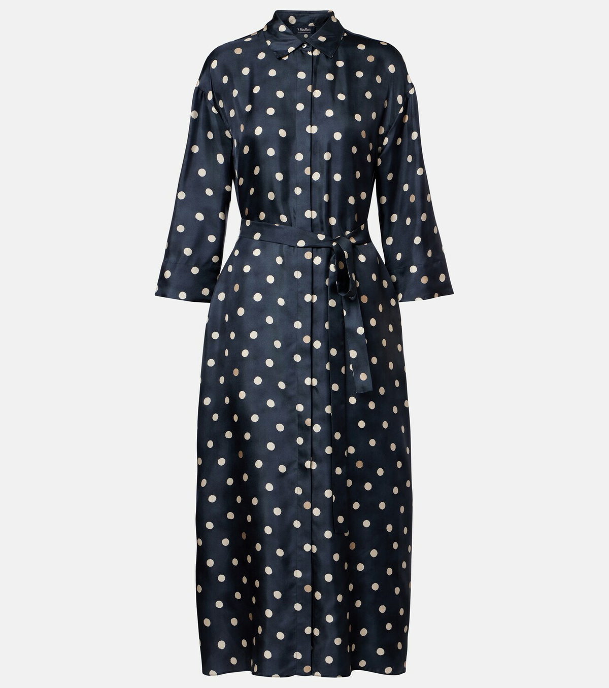 'S Max Mara Leva polka-dot silk twill shirt dress