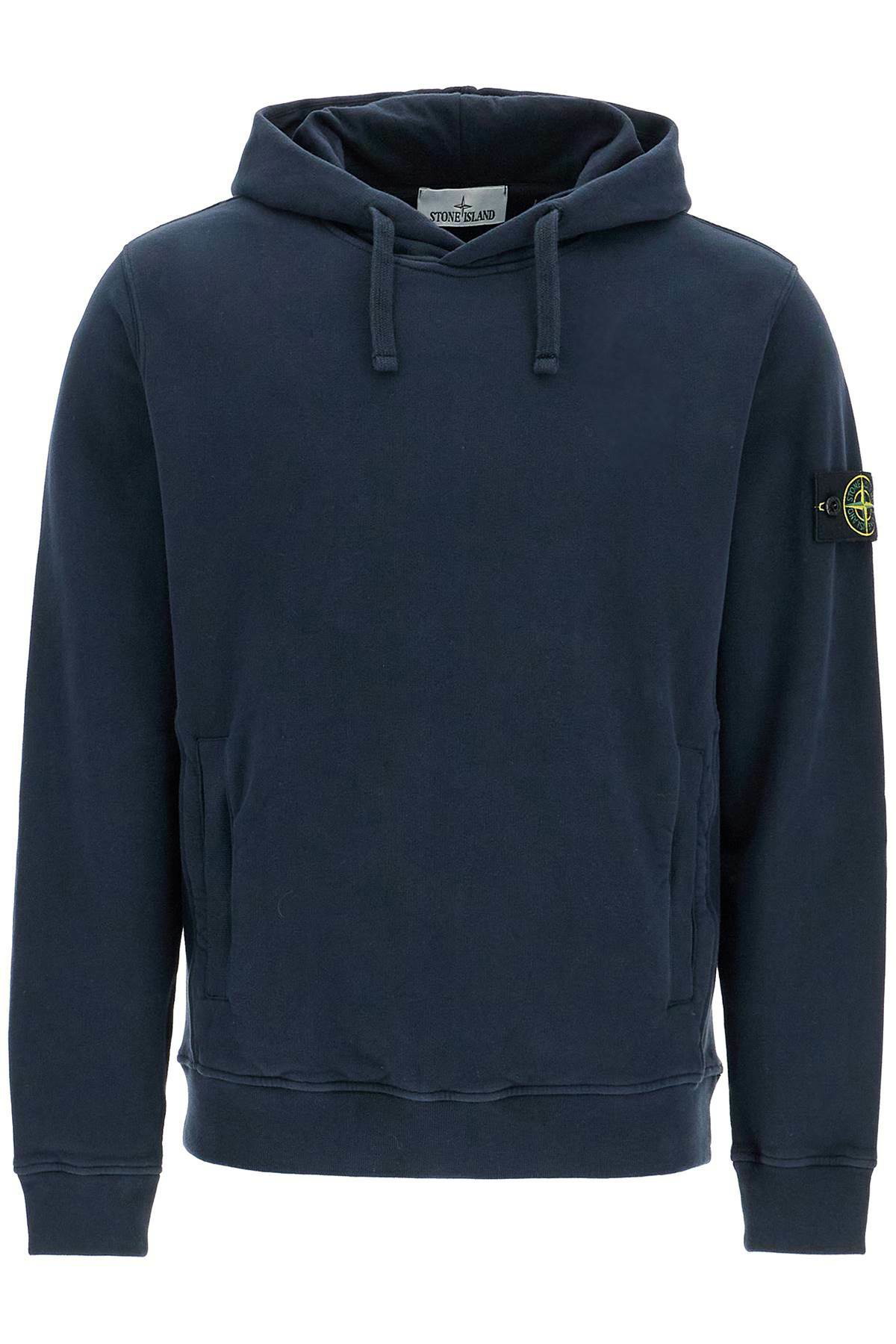 STONE ISLAND organic cotton hoodie with hood Blue Stone Island