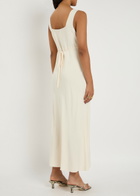 Rixo Carnation Embroidered Satin Maxi Dress Cream
