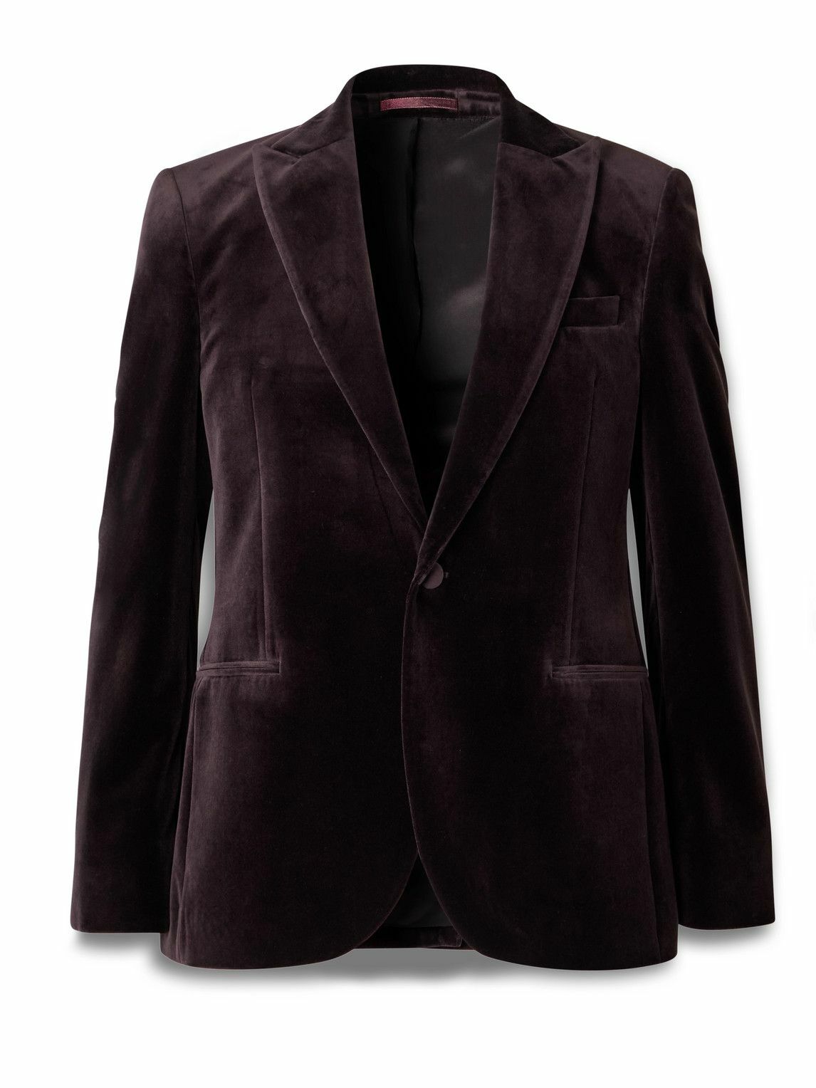 Mr P. - Slim-Fit Cotton-Velvet Tuxedo Jacket - Brown