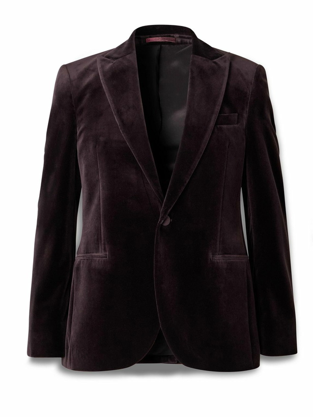 Photo: Mr P. - Slim-Fit Cotton-Velvet Tuxedo Jacket - Brown