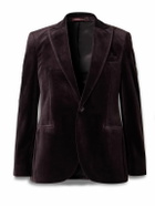 Mr P. - Slim-Fit Cotton-Velvet Tuxedo Jacket - Brown