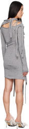 Ottolinger Gray Strappy Knit Minidress