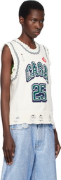 Casablanca Off-White Intarsia Baseball Tank Top