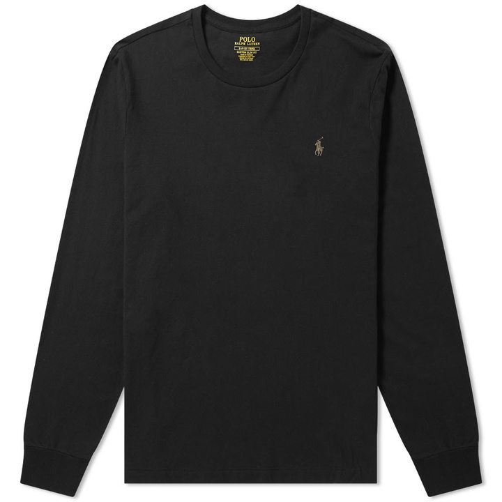 Photo: Polo Ralph Lauren Long Sleeve Custom Fit Tee Polo Black