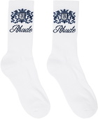 Rhude White Crest Socks