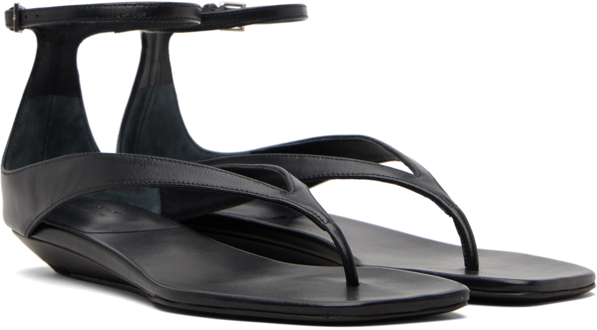 Loulou de Saison Black Zio Flip Flop Sandals