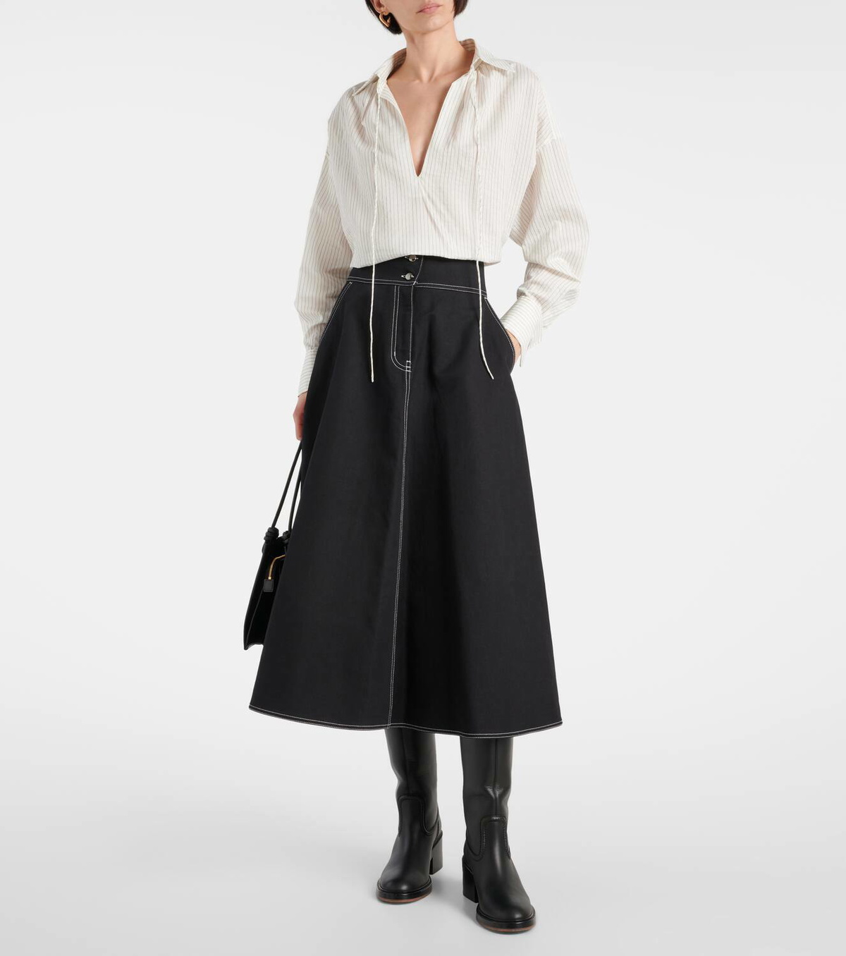 【関税＆送料込み】Max Mara Nylon Midi Skirt Max Mara Seta Midi Skirt | Black | FARFETCH