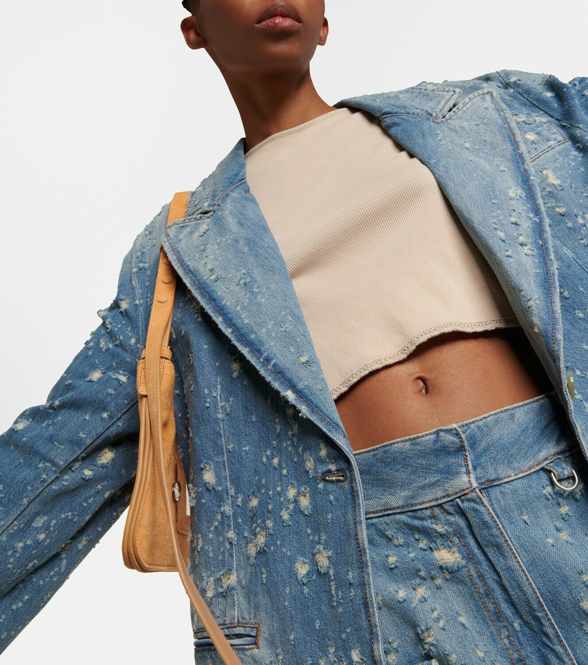 Acne Studios - Distressed oversized denim blazer Acne Studios