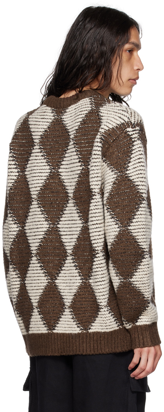 AFTER PRAY Brown & White Dia Sweater