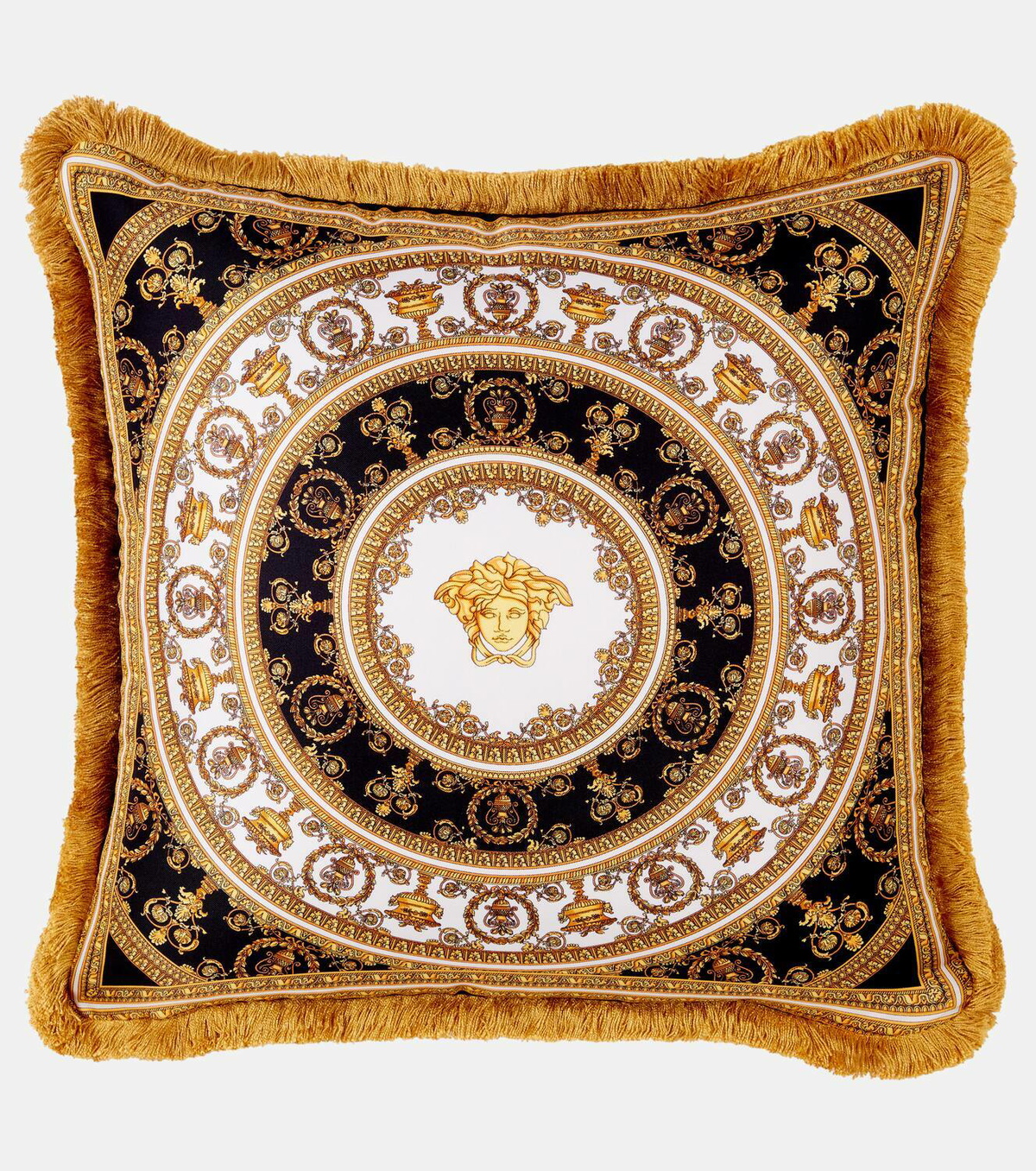 Versace Home Fringed silk and cotton cushion