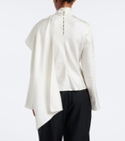 Róhe Caped silk satin turtleneck top
