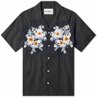 NOMA t.d. Men's Dream Flower Embroided Vacation Shirt in Black