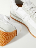 Loewe - Flow Runner Leather-Trimmed Suede and Nylon Sneakers - White