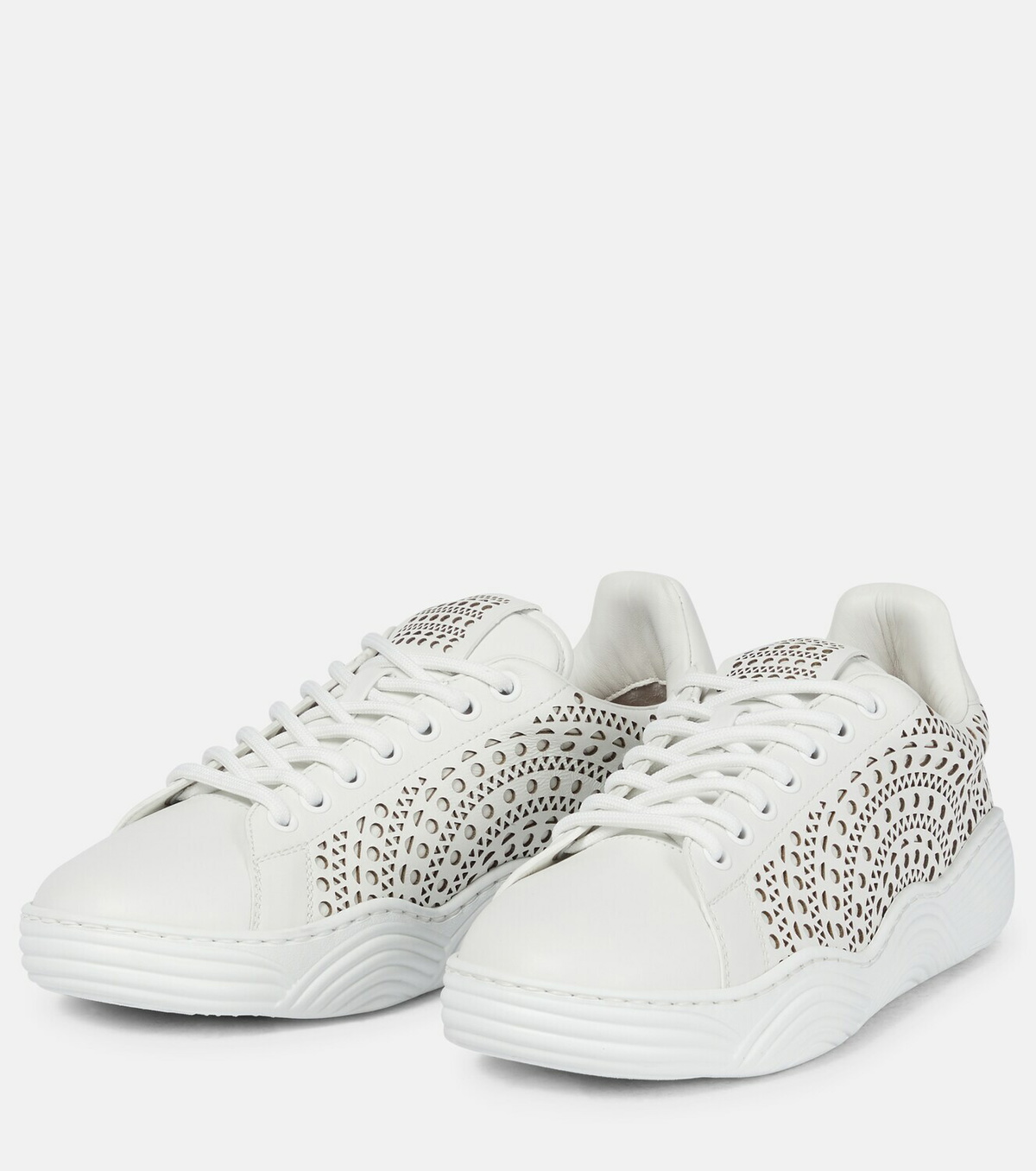 Alaïa Lazer-cut leather sneakers