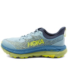 Hoka One One Men's Mafate Speed 4 Sneakers in Stone Blue/Dark Citron