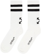 Off-White White & Black Striped Socks