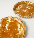 Cabana Marbled set of 2 ceramic dessert plates