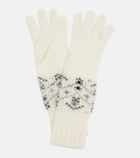 Moncler Embellished alpaca and wool-blend gloves