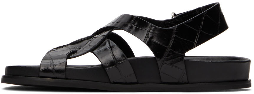 Totême Black Chunky Flat Sandals Toteme