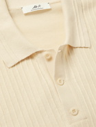 Mr P. - Ribbed Cotton-Jersey Polo Shirt - Neutrals