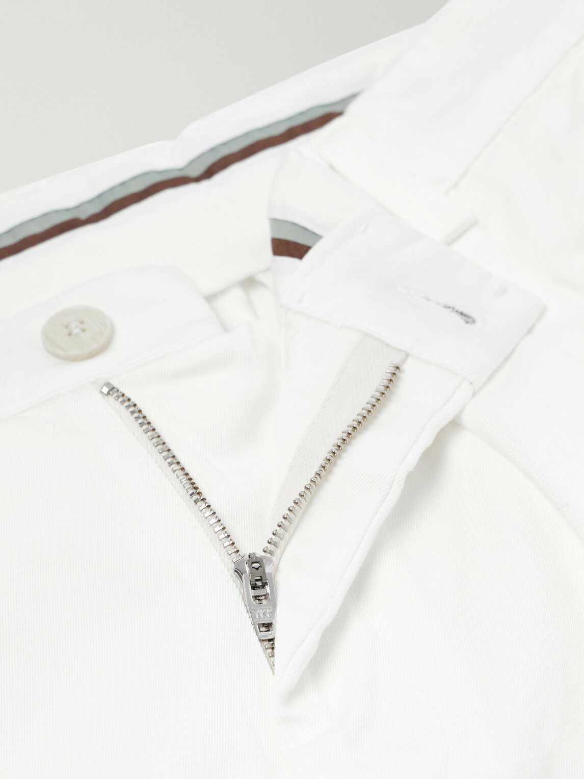 Canali - Tapered Pleated Cotton-Twill Trousers - Neutrals