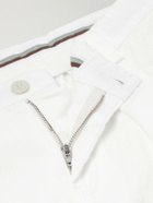 Canali - Tapered Pleated Cotton-Twill Trousers - Neutrals