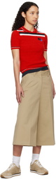 MSGM Beige Cotton Bermuda Shorts