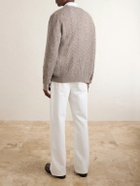 Loro Piana - Walnut Cable-Knit Virgin Wool, Cashmere and Silk-Blend Cardigan - Neutrals