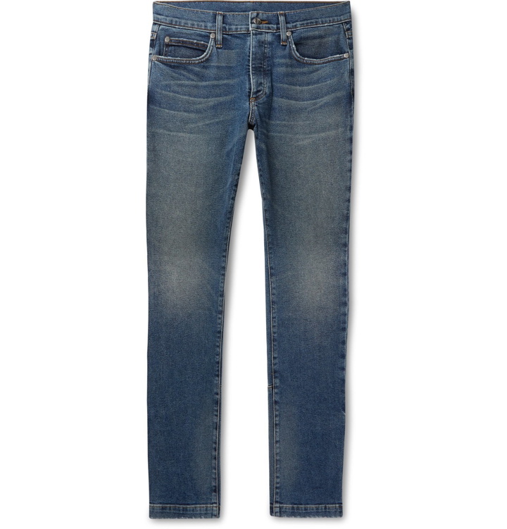 Photo: Rhude - Skinny-Fit Snap-Detailed Denim Jeans - Blue