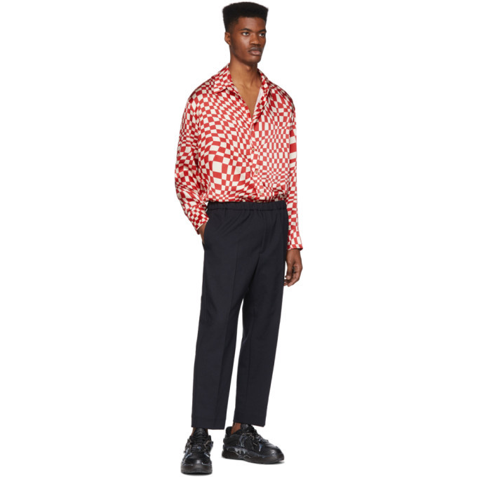The Elder Statesman Red Silk Kaleidoscope Shirt