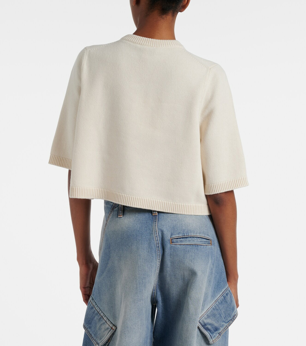 Alaïa Cropped cashmere and wool-blend sweater