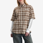 House Of Sunny Women's Double Layer Button Down Shirt in Multi