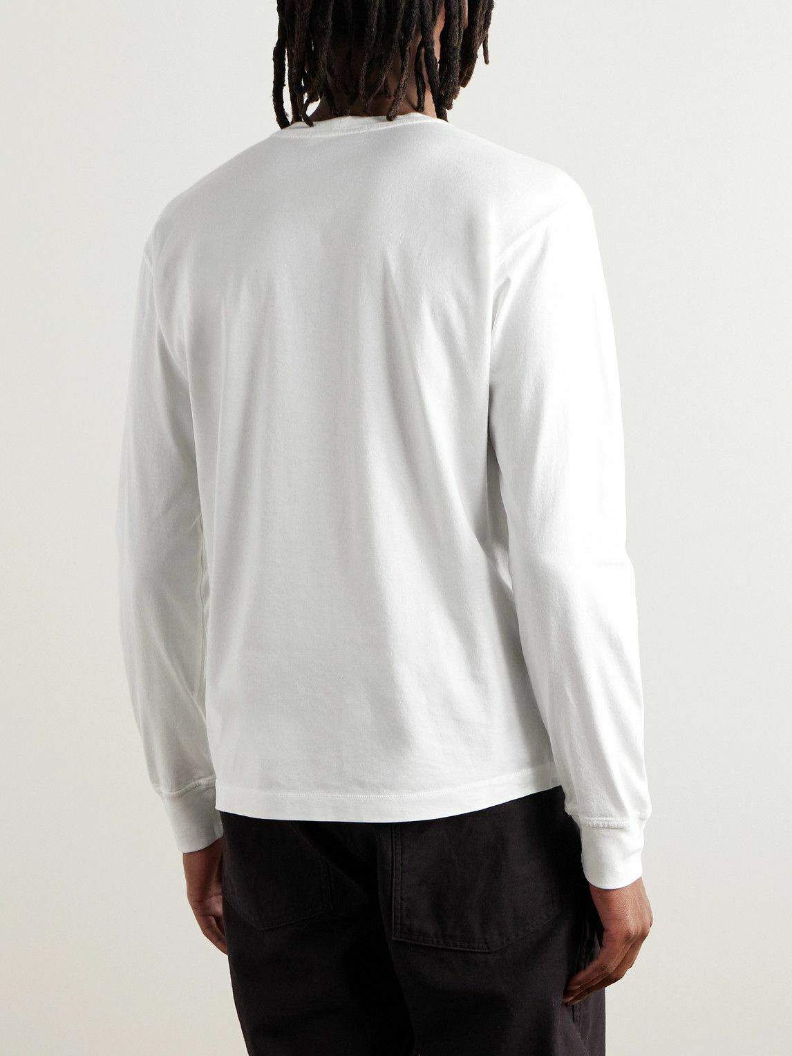 Stone Island - Logo-Appliquéd Garment-Dyed Cotton-Jersey T-Shirt ...