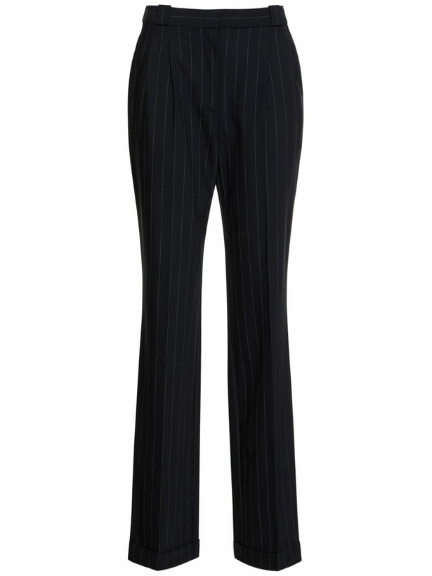 Photo: ALBERTA FERRETTI Pinstriped Wool High Rise Pants