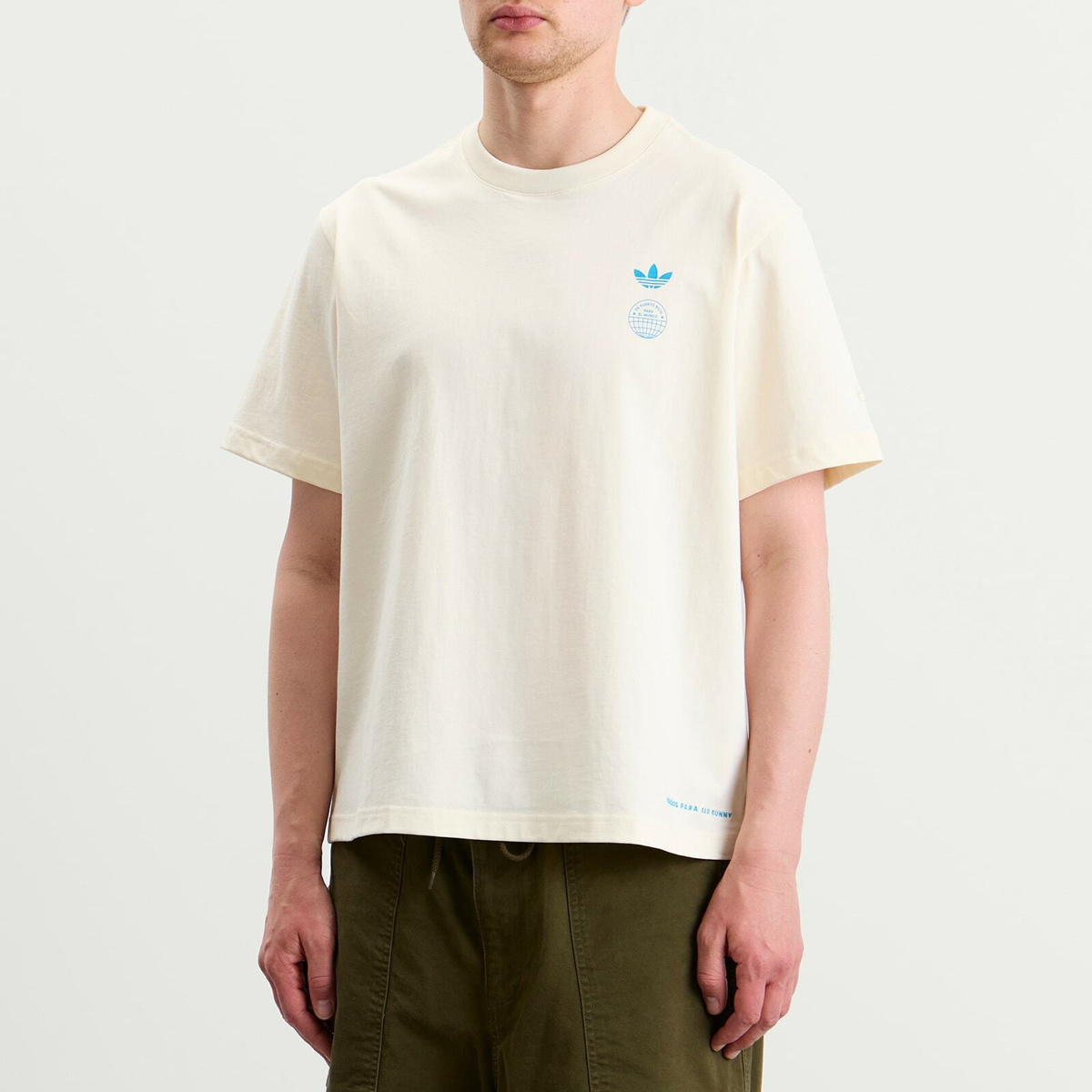 Adidas Men's x Bad Bunny London Tour Merch T-Shirt in Cream White