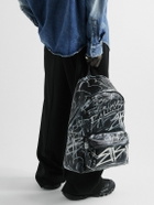 Balenciaga - Explorer Graffiti-Print Textured-Leather Backpack